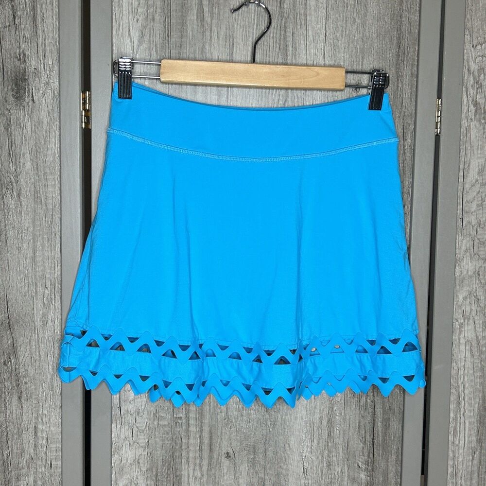 Lilly Pulitzer Skort Theah Scalloped Hem Bike Shorts Pockets Blue